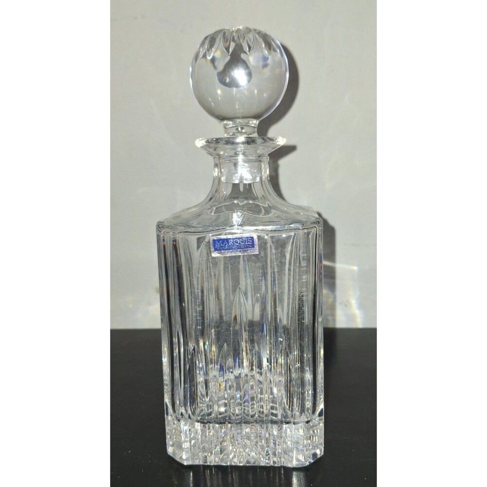 Marquis by Waterford HANOVER Crystal Square Spirit Decanter 9.75” With Stopper